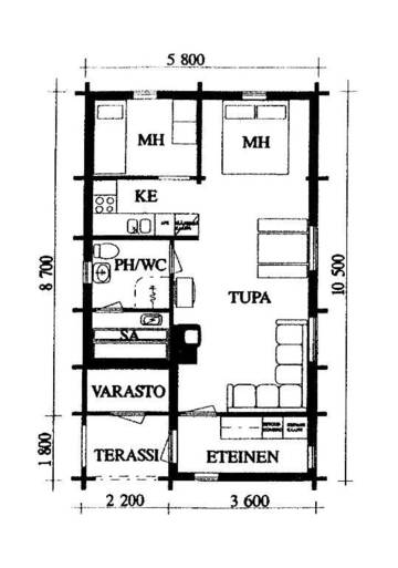 Фото номера Коттедж с 1 спальней и сауной Дома для отпуска Matkailumaja Heikkala Cottages г. Рука 17